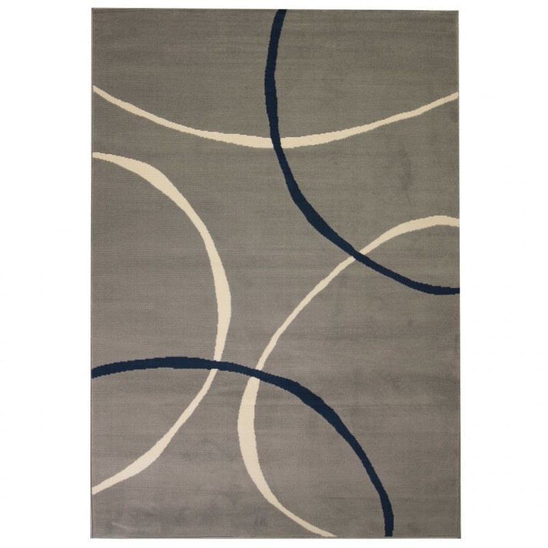 Image of Vidaxl tappeto moderno con motivi circolari 80x150 cm grigio Arredo e complementi Ufficio cancelleria