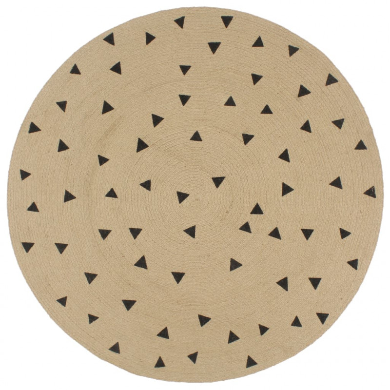 Image of Vidaxl tappeto lavorato a mano in juta con stampa a triangoli 150 cm Arredo e complementi Ufficio cancelleria