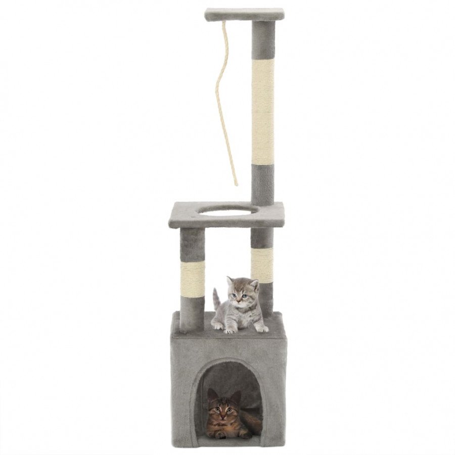 Image of Vidaxl albero per gatti con tiragraffi in sisal 109 cm grigio Articoli per animali Brico giardino animali