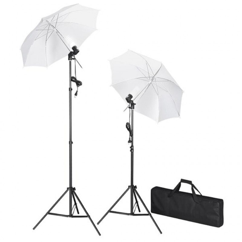 VidaXL Zestaw oświetleniowy do studio ze statywami i parasolkami