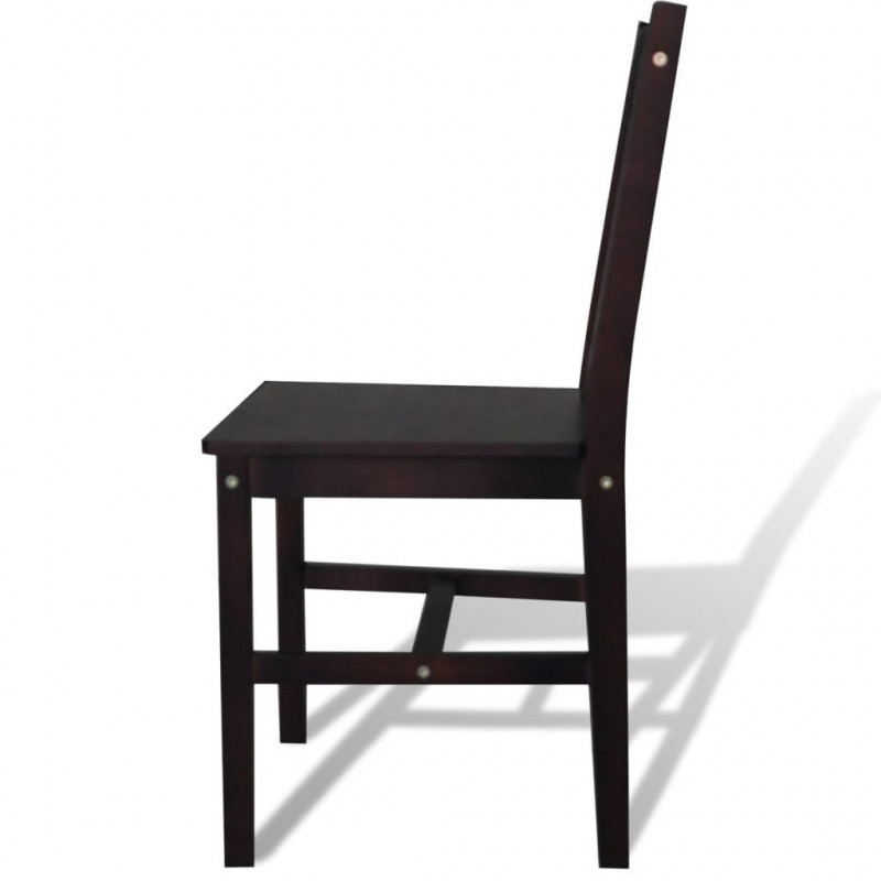 Image of Vidaxl sedie da pranzo 4 pz marrone scuro in legno di pino Arredamento casa cucina Casa & cucina