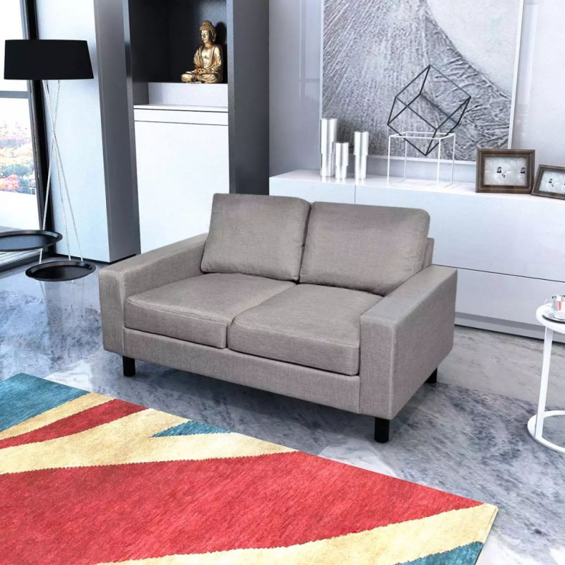 Image of Vidaxl divano a 2 posti in tessuto grigio chiaro Arredamento casa cucina Casa & cucina