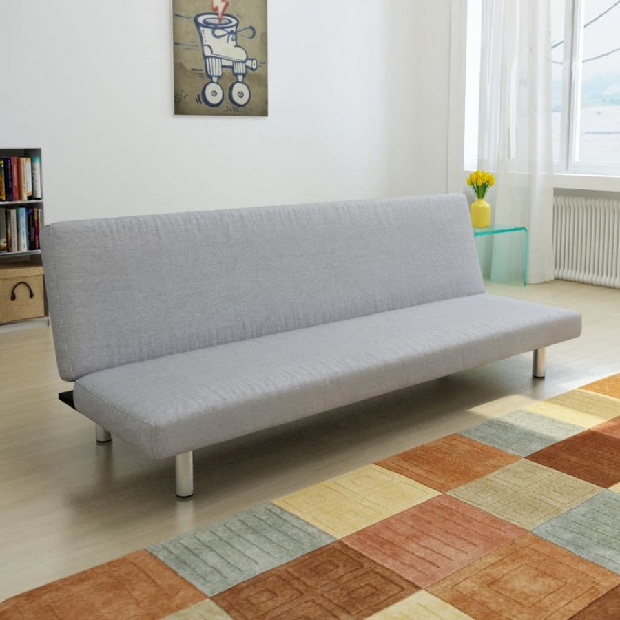 Image of Vidaxl divano letto grigio chiaro in poliestere Arredamento casa cucina Casa & cucina