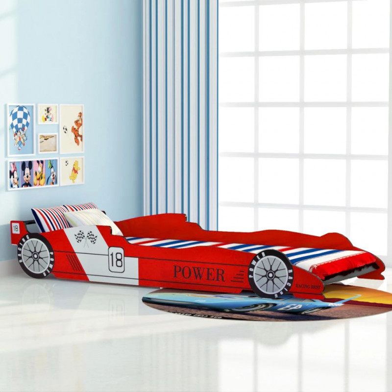 Image of Vidaxl letto bimbo auto da corsa 90x200 cm rosso Cameretta Prima infanzia