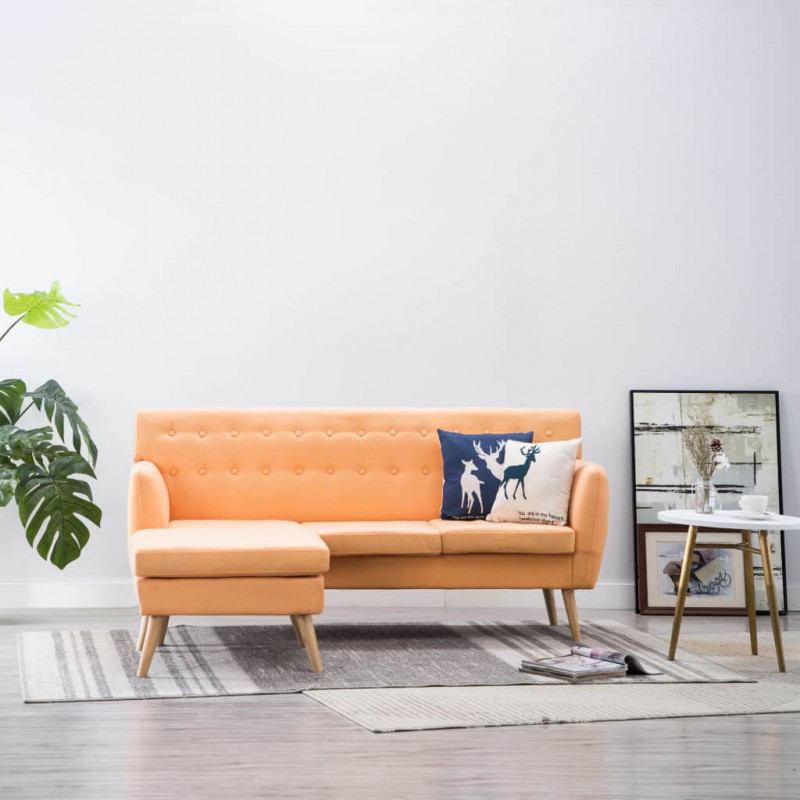 Image of Vidaxl divano a l rivestimento in tessuto 171,5x138x81,5 cm arancione Arredamento casa cucina Casa & cucina