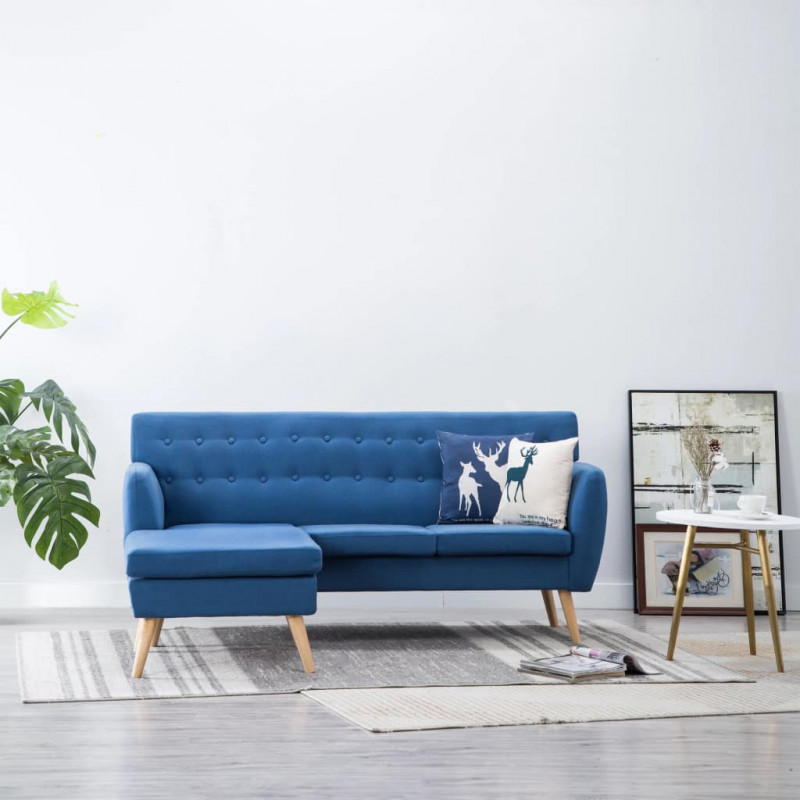 Image of Vidaxl divano a l rivestimento in tessuto 171,5x138x81,5 cm blu Arredamento casa cucina Casa & cucina