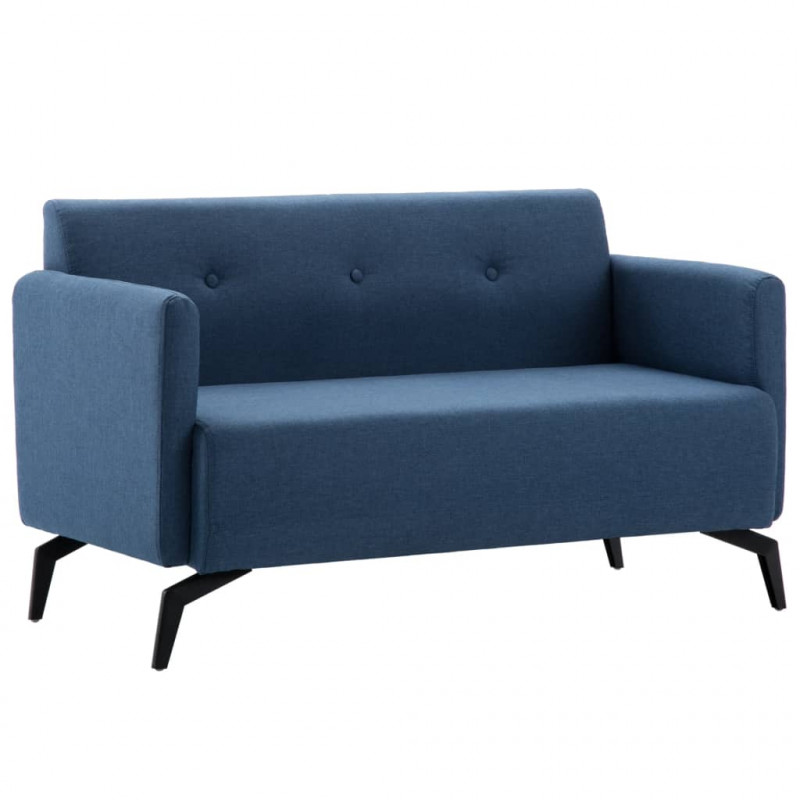 Image of Vidaxl divano a 2 posti rivestito in stoffa 115x60x67 blu Arredamento casa cucina Casa & cucina