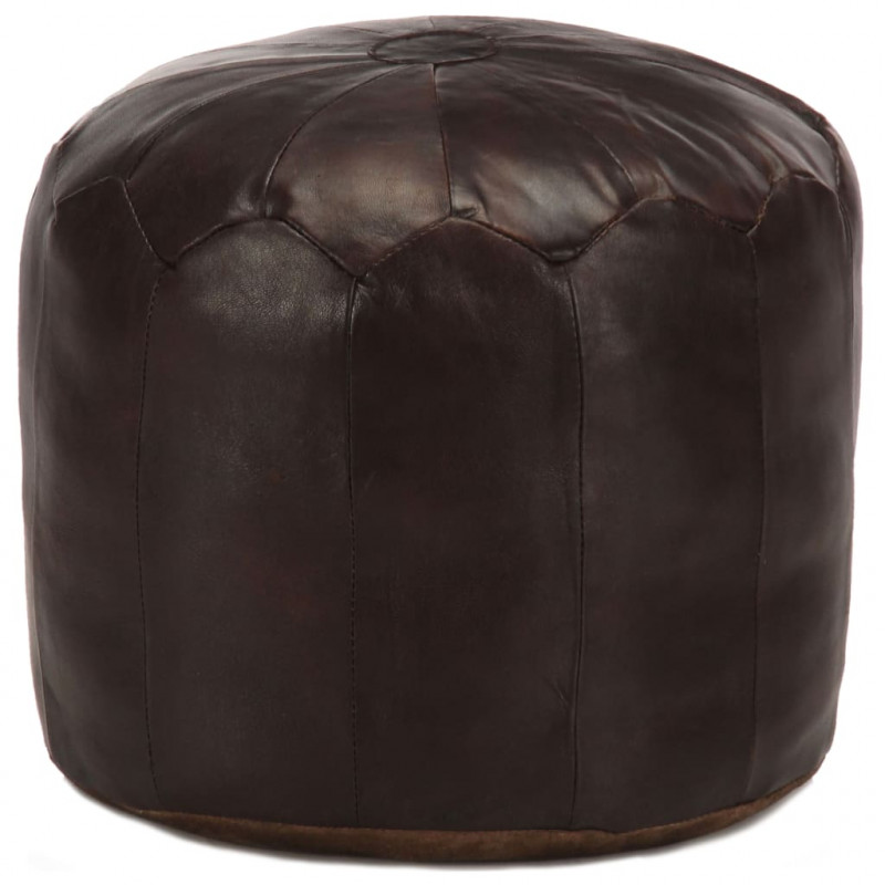 Image of Vidaxl pouf marrone scuro 40x35 cm in vera pelle di capra Materiale di consumo Informatica