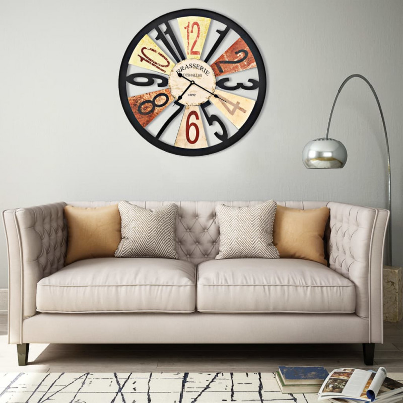 Image of Vidaxl orologio da parete in metallo 60 cm multicolore Casalinghi casa Casa & cucina