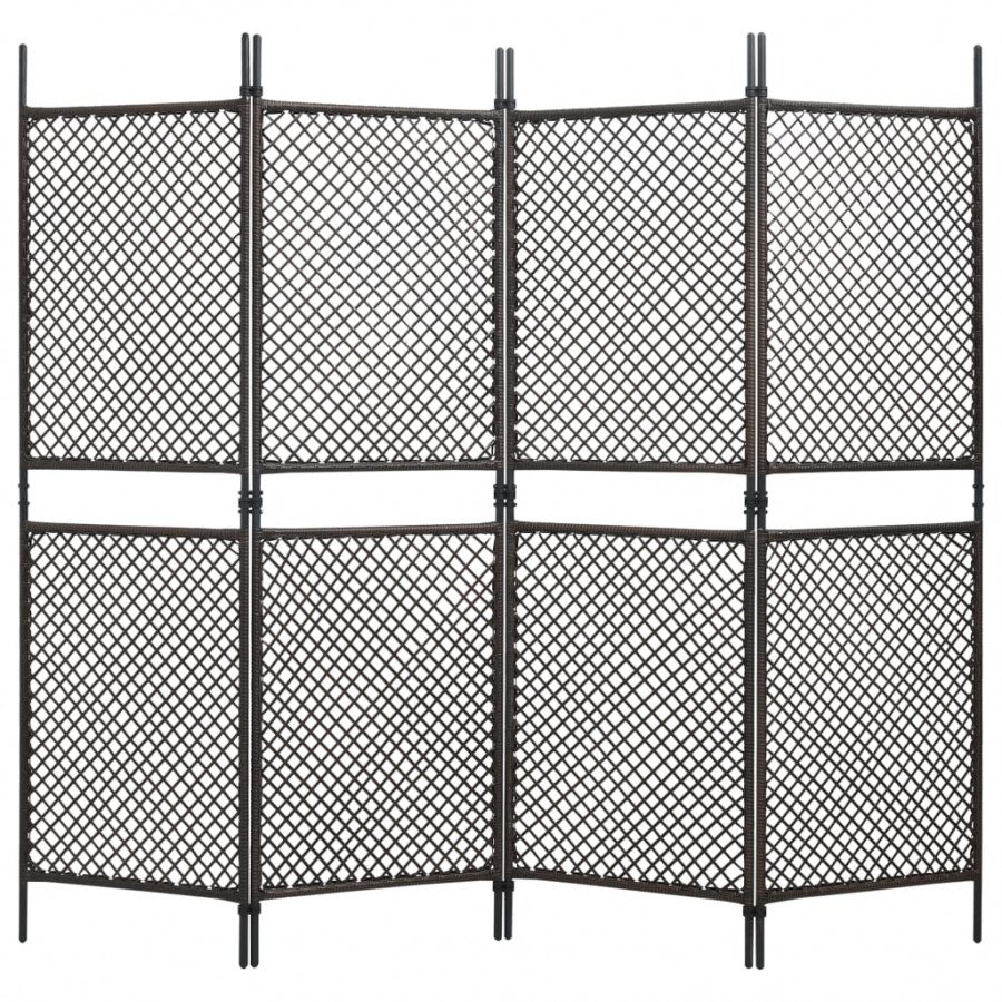 Image of Vidaxl pannello di recinzione in polyrattan 2,4x2 m marrone Arredo giardino Brico giardino animali