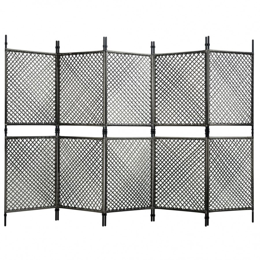 Image of Vidaxl pannello di recinzione in polyrattan 3x2 m antracite Arredo giardino Brico giardino animali
