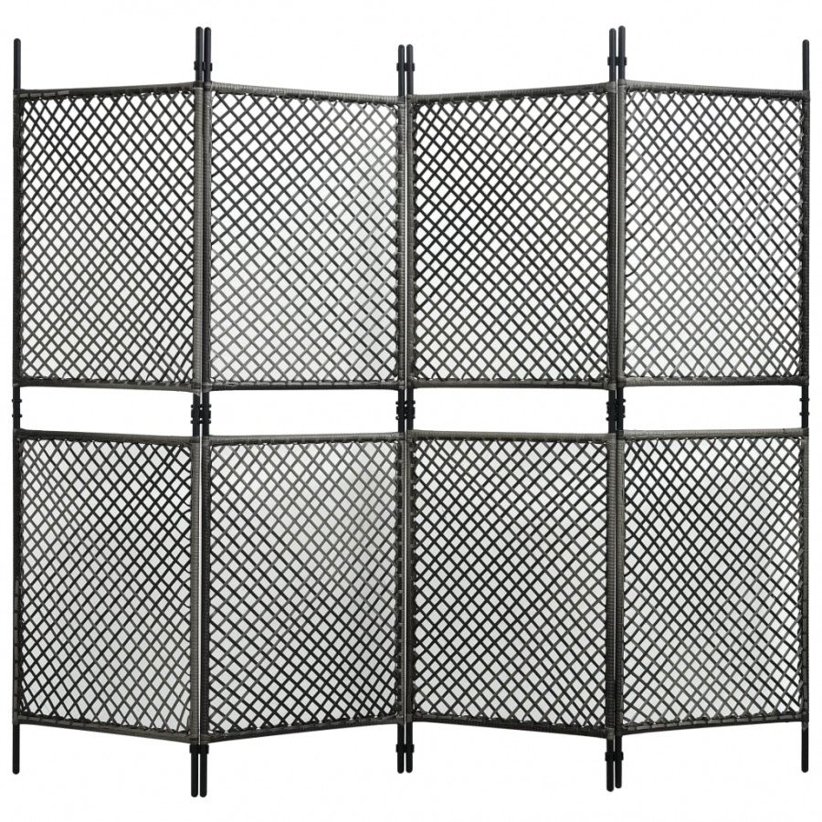 Image of Vidaxl pannello di recinzione in polyrattan 2,4x2 m antracite Arredo giardino Brico giardino animali