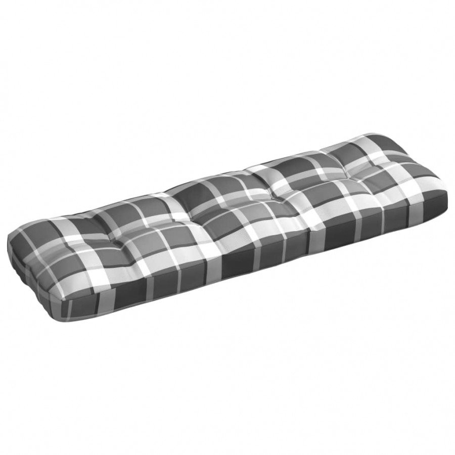 Image of Vidaxl cuscino per divano pallet grigio a quadri 70x40x10 cm Tende e cuscini Casa & cucina