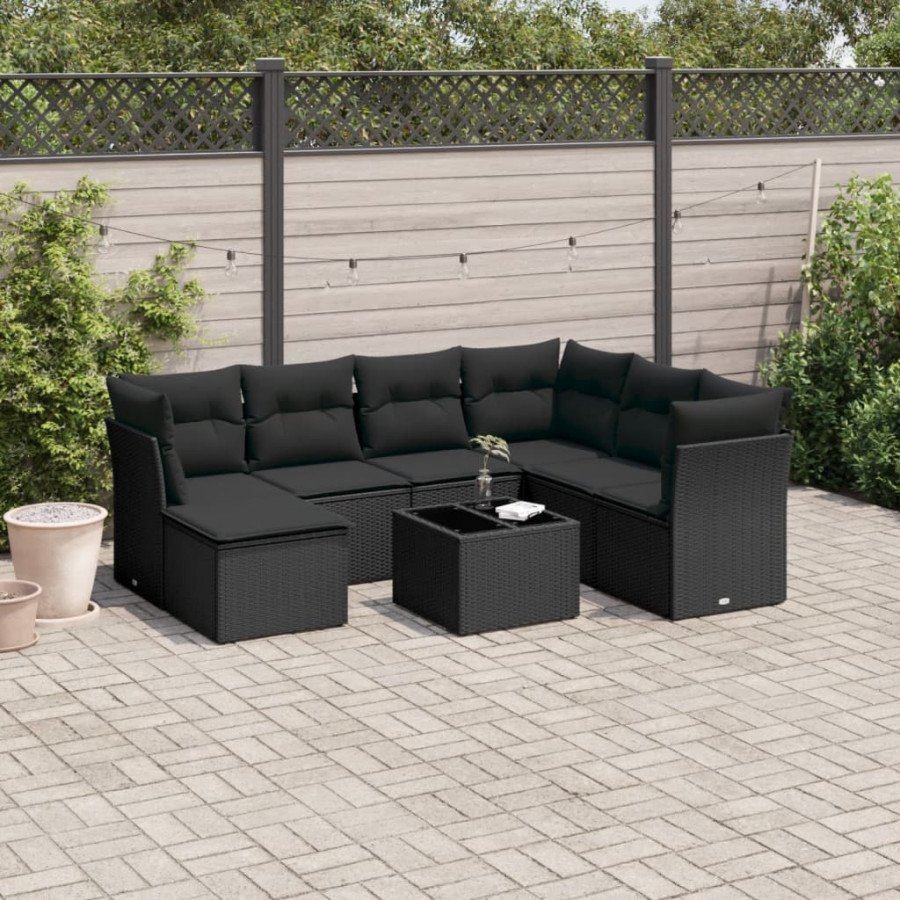 VidaXL Set Divani da Giardino 8 pz con Cuscini in Polyrattan