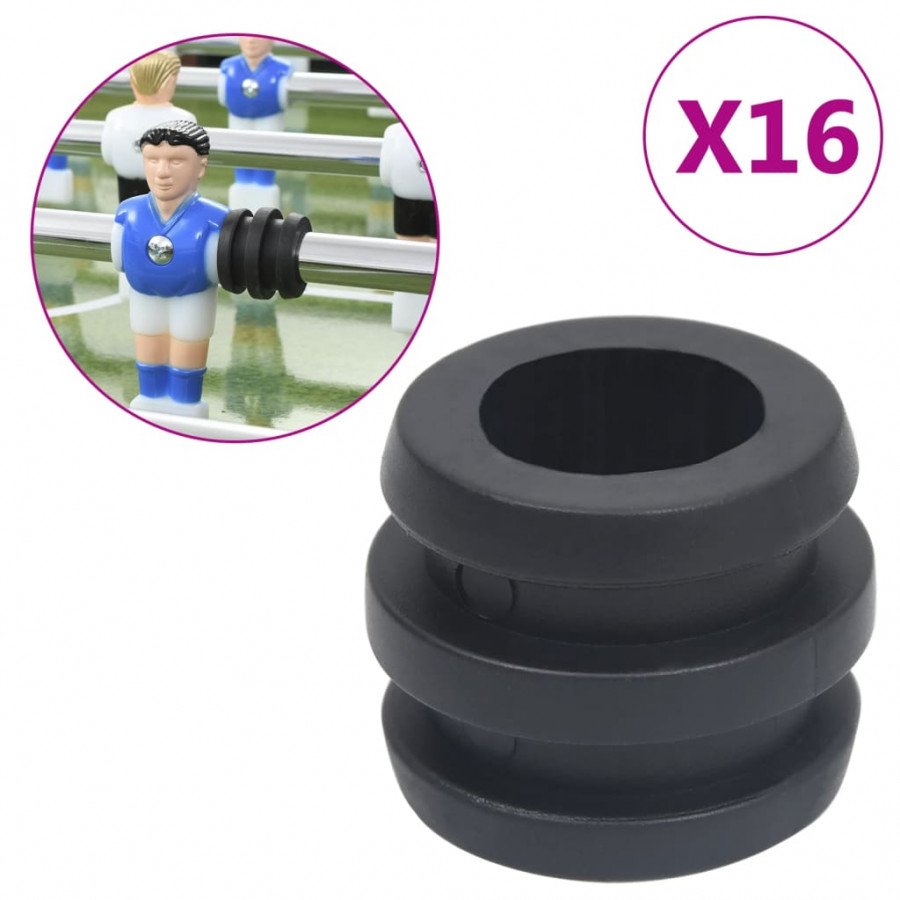 vidaXL Topes de jugador de futbolín 15,9/16 mm barra 16 piezas
