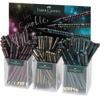 Matita In Grafite Faber-Castell Sparkle | Colore Rosa Metallizzato Con Glitter | Durezza B | Forma Triangolare Ergonomica | Made In Germany