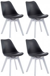 CLP Set 4pz Besuchersthle Borneo V2 similpelle - bianc