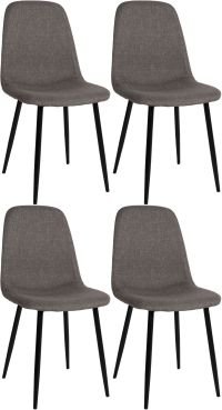 CLP Set 4pz Sedia sala da pranzo Napier tessuto grigio