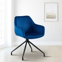 CLP Sedia da pranzo Welby Samt blu scuro