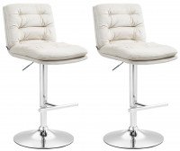 CLP Set di 2 sgabelli da bar Damar Samt - cromo crema