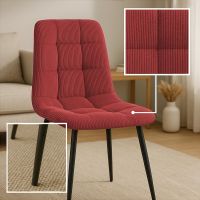 CLP 2er Set Sedia da pranzo Antibes Cord bordeaux