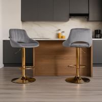 CLP Sgabello da bar Milet Samt - oro grigio scuro