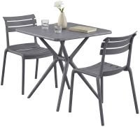 CLP Mobili da giardino-Set Vela mit 2 Sthlen grigio sc