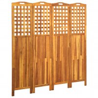 VidaXL Parawan 4-panelowy, 161x2x170 cm, lite drewno akacjowe
