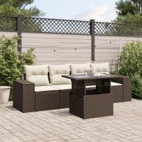vidaXL Set comedor de jardín 5 piezas y cojines ratán s