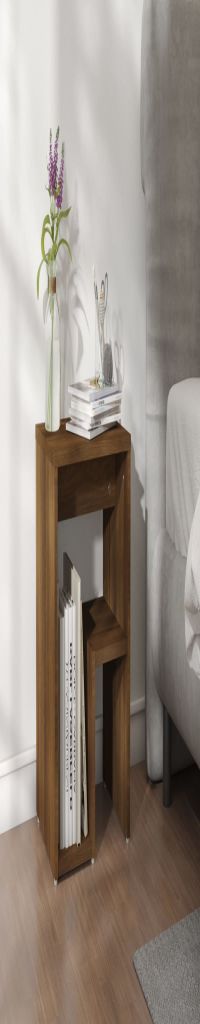 vidaXL Mesita de noche madera contrachapada roble marrón