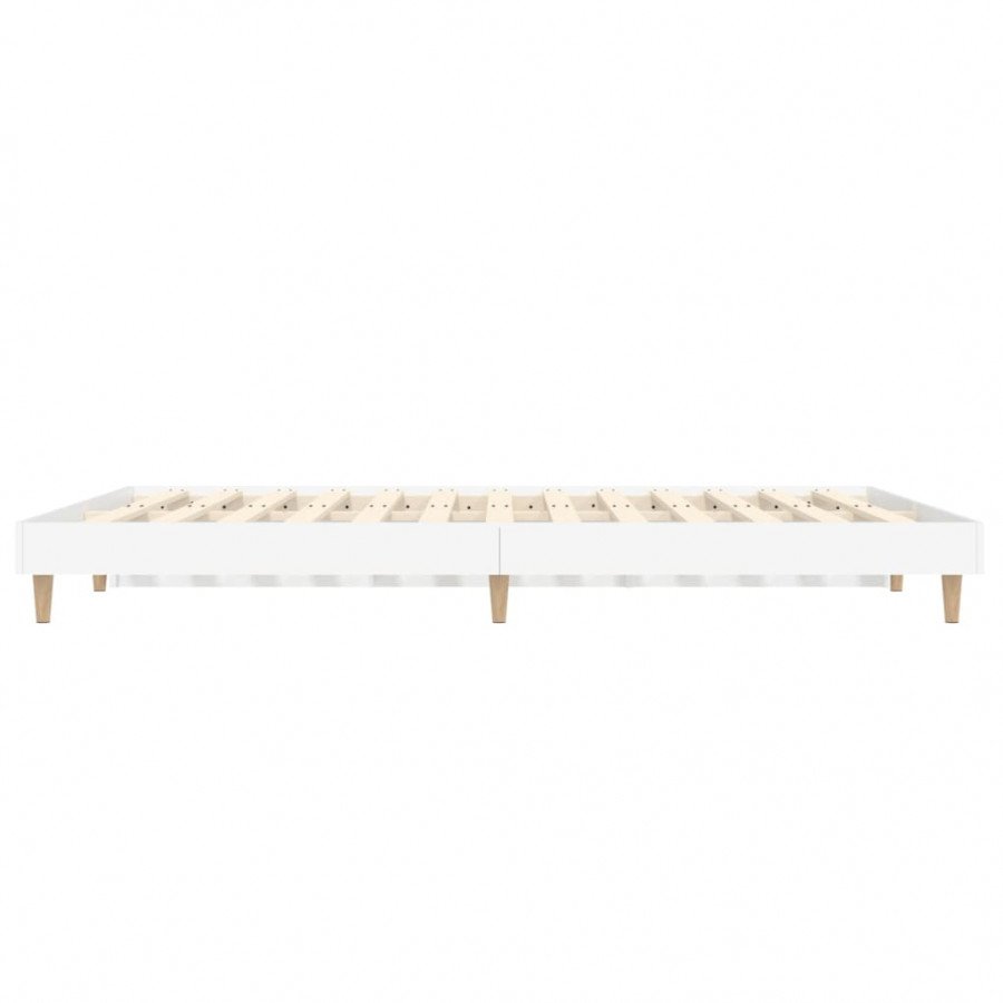 Estructura de cama madera contrachapada blanca 135x190 cm