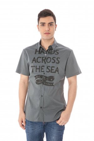 Costume National Camicia maniche corte uomo Grigio 54
